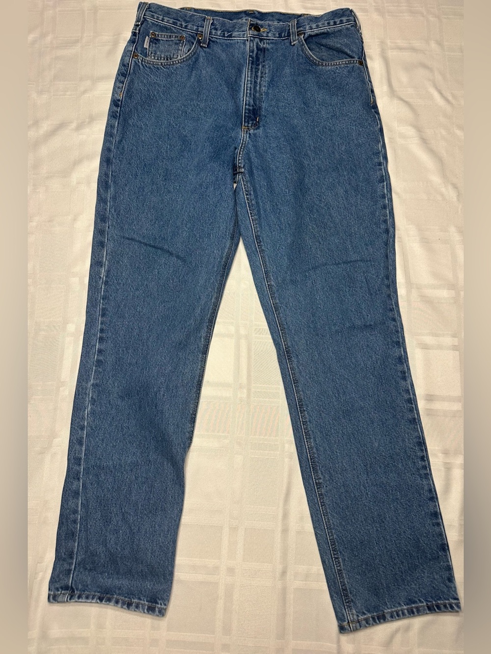 Carhartt B18-STW Jeans Mens 38 X 34 Straight Fit Medium Wash Denim